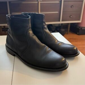 Pierre Cardin Alain Delon Black Leather Ankle Boots Quiet Luxury Dark Academia